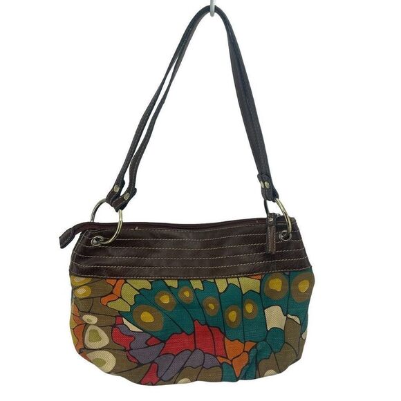 Relic Womens Shoulder Bag Hobo Zip Closure Double Strap Multicolor Butterfly - Picture 14 of 15